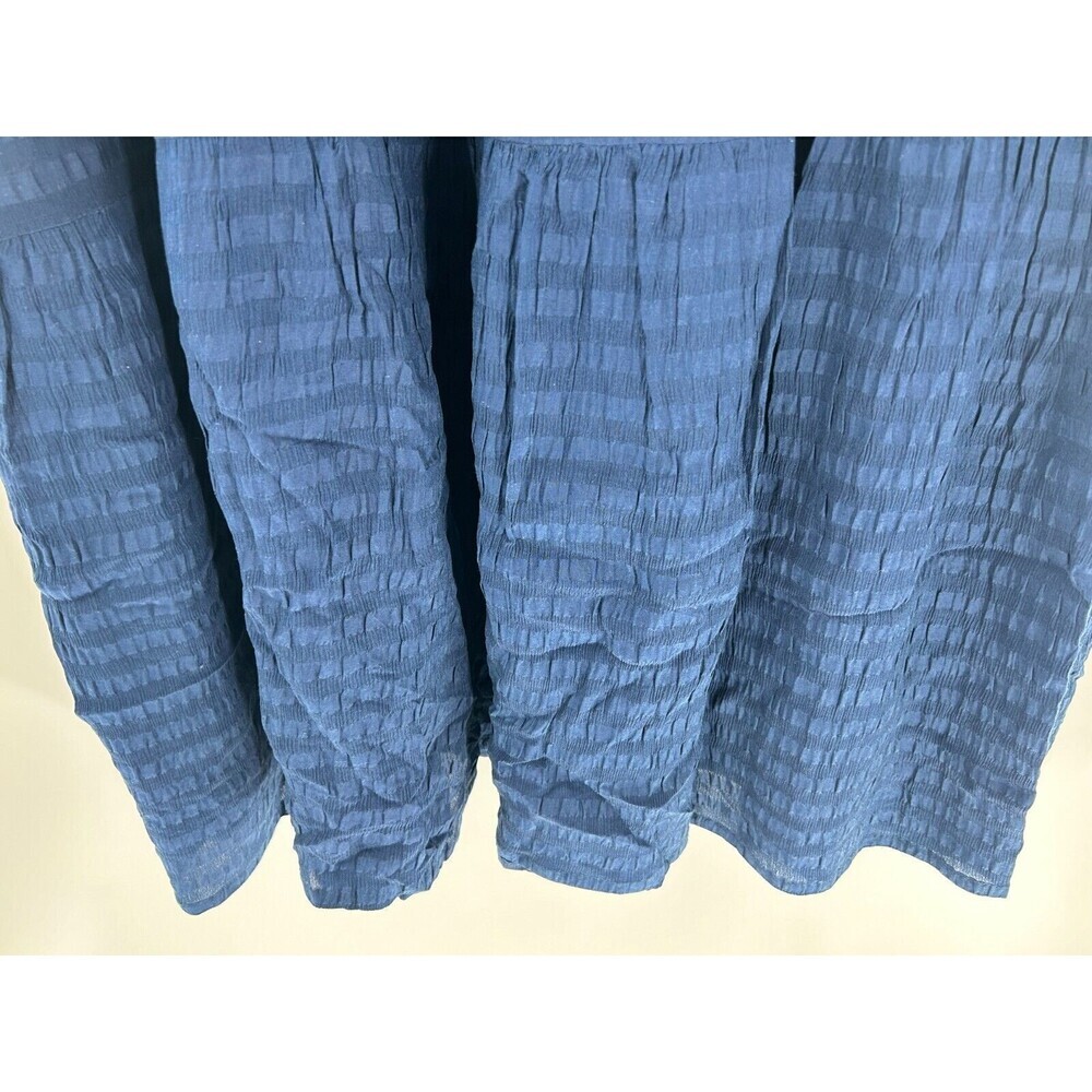 Women's Saks Fifth Ave. Blue Silk Elastic Waist Midi BOHO Skirt Size S Fits XL - Picture 5 of 8